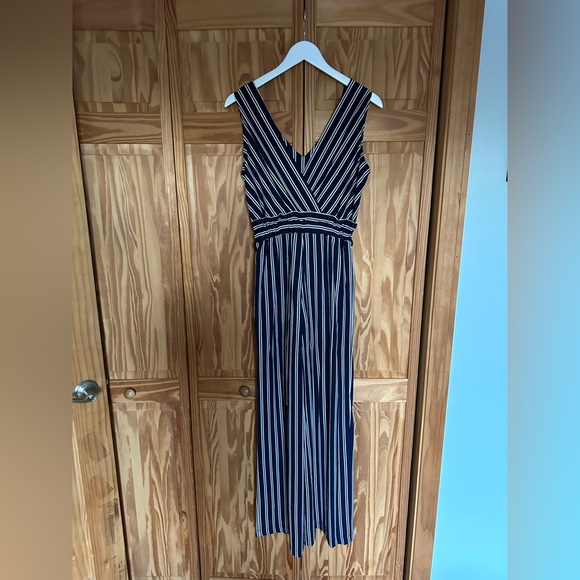 Pants - Navy Blue & White Jumpsuit